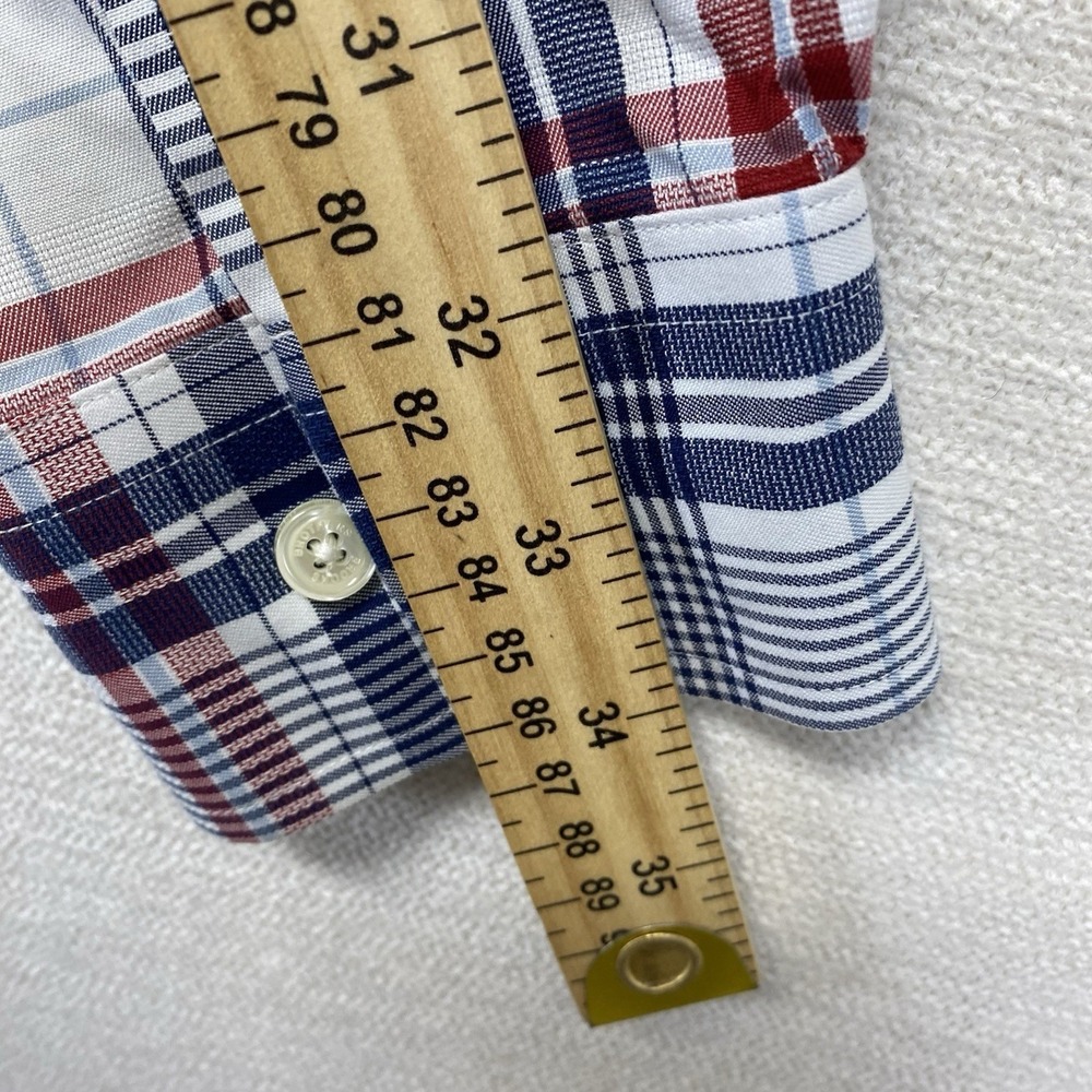 Brooks Brothers Regent Button Down Shirt Mens M Red White Blue Plaid Non-Iron - Picture 10 of 10